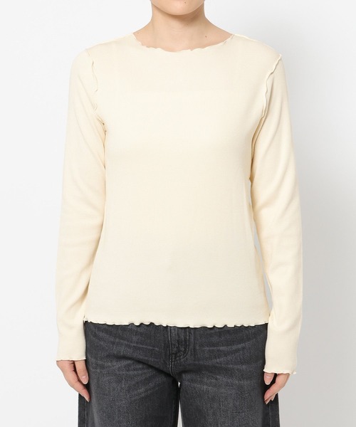 LOWRYS FARM（ローリーズファーム）の「メロークルーロングスリーブ　 635116（Tシャツ/カットソー・レディース・アイボリー/ブラック/ブラウン/イエロー・FREE）」の6枚目の写真