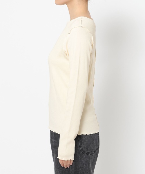 LOWRYS FARM（ローリーズファーム）の「メロークルーロングスリーブ　 635116（Tシャツ/カットソー・レディース・アイボリー/ブラック/ブラウン/イエロー・FREE）」の7枚目の写真