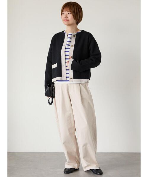 Lugnoncure（ルノンキュール）の「ビッグスリーブボーダーカットソー（Tシャツ/カットソー・レディース・パープル/ブラウン/ブラック・F）」の4枚目の写真