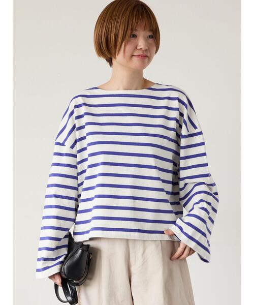 Lugnoncure（ルノンキュール）の「ビッグスリーブボーダーカットソー（Tシャツ/カットソー・レディース・パープル/ブラウン/ブラック・F）」の5枚目の写真