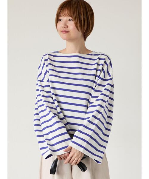 Lugnoncure（ルノンキュール）の「ビッグスリーブボーダーカットソー（Tシャツ/カットソー・レディース・パープル/ブラウン/ブラック・F）」の6枚目の写真