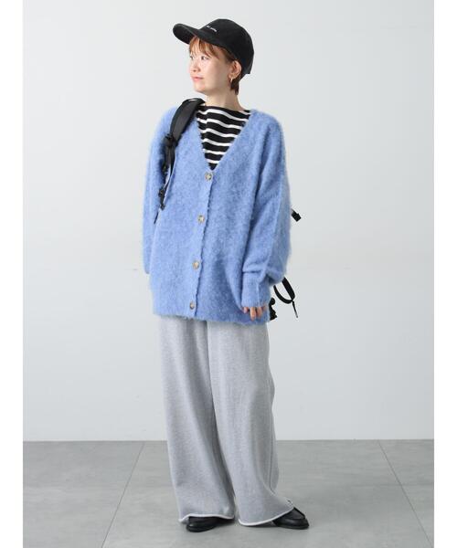 Lugnoncure（ルノンキュール）の「ビッグスリーブボーダーカットソー（Tシャツ/カットソー・レディース・パープル/ブラウン/ブラック・F）」の7枚目の写真