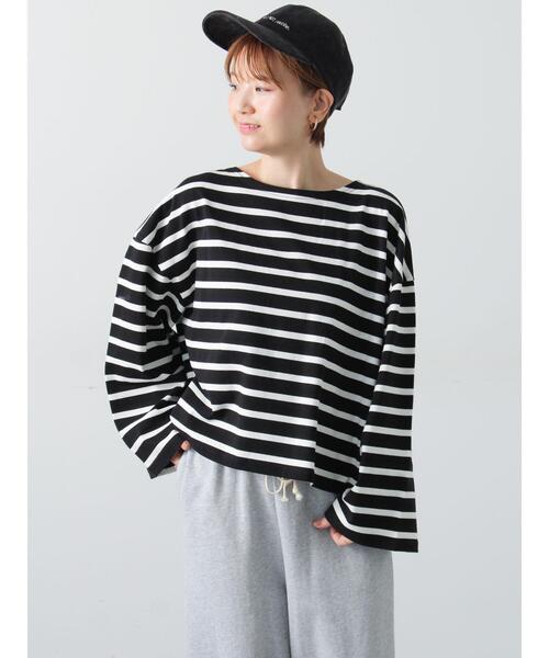 Lugnoncure（ルノンキュール）の「ビッグスリーブボーダーカットソー（Tシャツ/カットソー・レディース・パープル/ブラウン/ブラック・F）」の8枚目の写真