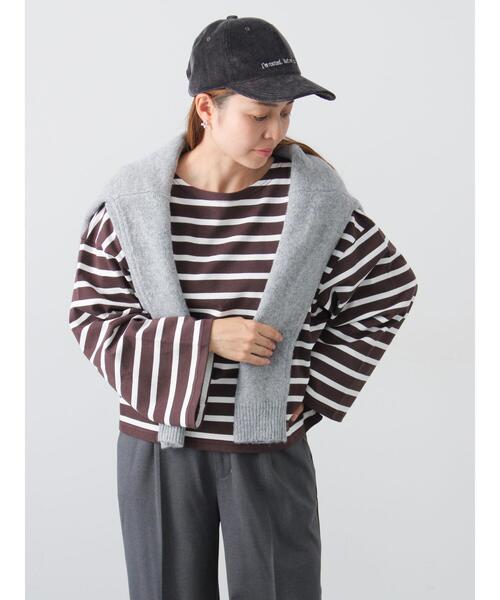 Lugnoncure（ルノンキュール）の「ビッグスリーブボーダーカットソー（Tシャツ/カットソー・レディース・パープル/ブラウン/ブラック・F）」の10枚目の写真