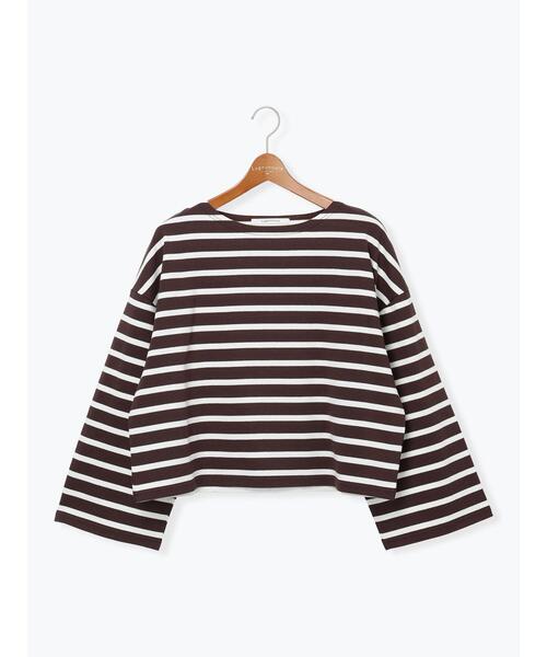 Lugnoncure（ルノンキュール）の「ビッグスリーブボーダーカットソー（Tシャツ/カットソー・レディース・パープル/ブラウン/ブラック・F）」の11枚目の写真