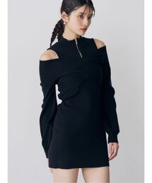 MURUA | カシュクールZIPニットワンピース(ワンピース)