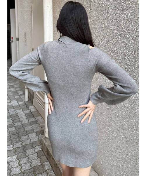 MURUA（ムルーア）の「カシュクールZIPニットワンピース（ワンピース・レディース・ブルー/グレー/ブラック・FREE）」の7枚目の写真