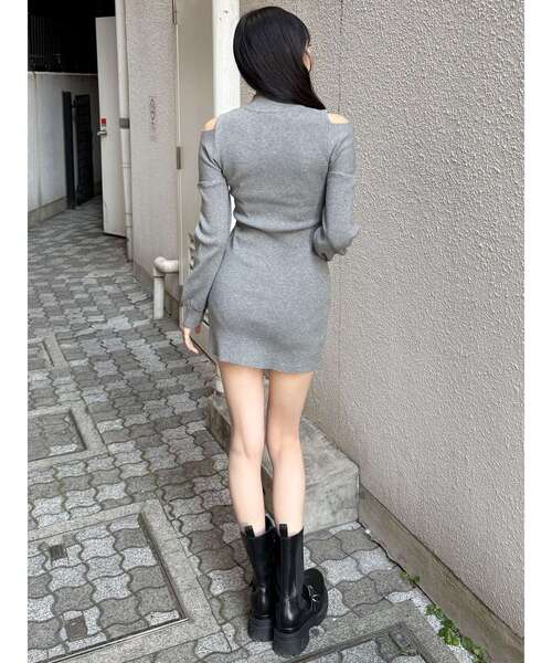 MURUA（ムルーア）の「カシュクールZIPニットワンピース（ワンピース・レディース・ブルー/グレー/ブラック・FREE）」の10枚目の写真