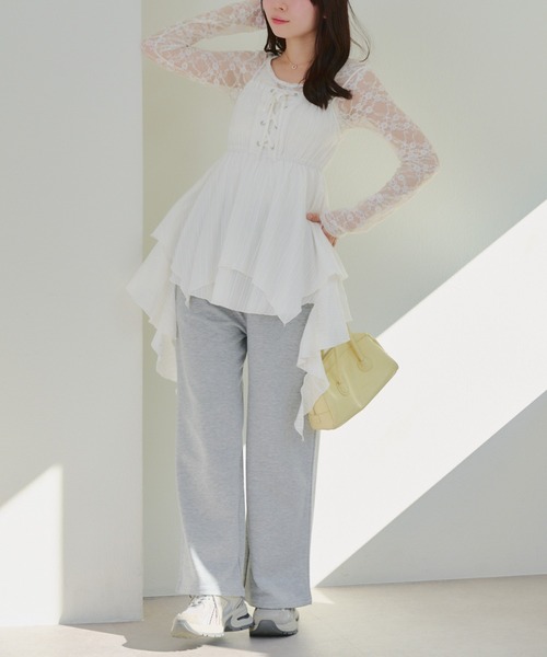 Another Branch olive des olive（アナザーブランチオリーブデオリーブ）の「【SETUP】バックロゴラインストーン付スウェットパンツ（スウェットパンツ・レディース・カモフラージュ/ピンク/グレー/チャコールグレー・FREE）」の10枚目の写真