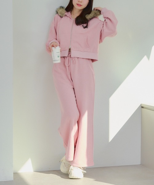 Another Branch olive des olive（アナザーブランチオリーブデオリーブ）の「【SETUP】バックロゴラインストーン付スウェットパンツ（スウェットパンツ・レディース・カモフラージュ/ピンク/グレー/チャコールグレー・FREE）」の13枚目の写真