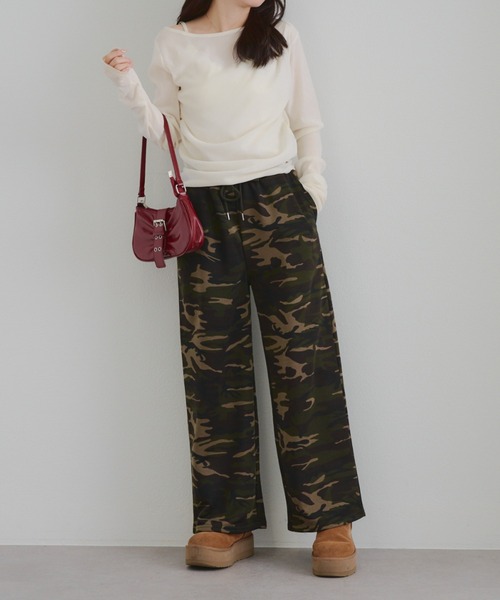 Another Branch olive des olive（アナザーブランチオリーブデオリーブ）の「【SETUP】バックロゴラインストーン付スウェットパンツ（スウェットパンツ・レディース・カモフラージュ/ピンク/グレー/チャコールグレー・FREE）」の20枚目の写真