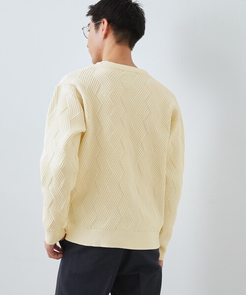 THE SHOP TK (ザ ショップ ティーケー )の「【頑張りすぎないオシャレ】ミックスヤーンニット 洗濯機OK/軽量(ニット/セーター・メンズ・グリーン/ピンク系/オフホワイト/ブルー・02/03/04)」の6枚目の写真