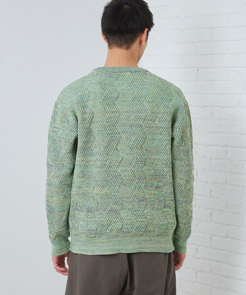 THE SHOP TK (ザ ショップ ティーケー )の「【頑張りすぎないオシャレ】ミックスヤーンニット 洗濯機OK/軽量(ニット/セーター・メンズ・グリーン/ピンク系/オフホワイト/ブルー・02/03/04)」の10枚目の写真