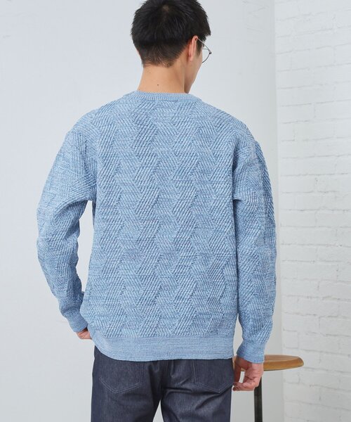 THE SHOP TK (ザ ショップ ティーケー )の「【頑張りすぎないオシャレ】ミックスヤーンニット 洗濯機OK/軽量(ニット/セーター・メンズ・グリーン/ピンク系/オフホワイト/ブルー・02/03/04)」の18枚目の写真