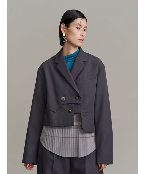 ジャケット・アウター ASYMMETRY-JACKET LAYERED ASYMMETRY JACKET / レイヤードアシンメトリージャケット