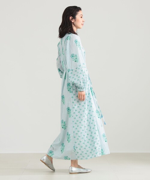 NE QUITTEZ PAS!（ヌキテパ）の「ne Quittez pas / コットンジャカード リリープリント シャーリング ワンピース［手洗い可］（ワンピース・レディース・グリーン/グレー・ONE SIZE）」の19枚目の写真