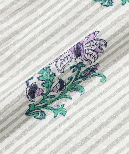 NE QUITTEZ PAS!（ヌキテパ）の「ne Quittez pas / コットンジャカード リリープリント シャーリング ワンピース［手洗い可］（ワンピース・レディース・グリーン/グレー・ONE SIZE）」の8枚目の写真