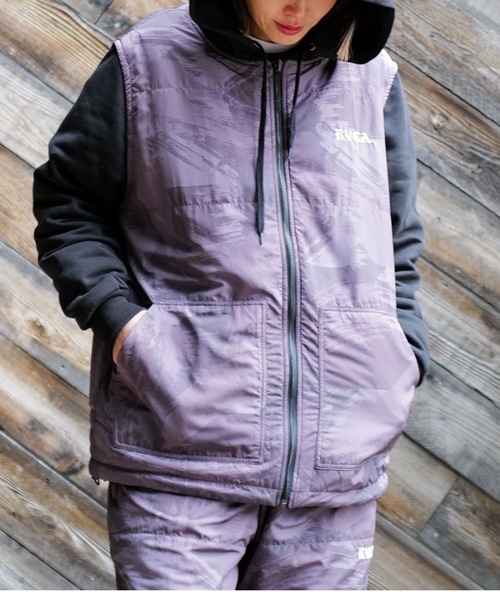 RVCA(ルーカ)の「RVCA メンズ RVCA×AZUL REVERSIBLE PARKA パーカー 【2025年秋冬モデル】(パーカー・メンズ・ブラック/ベージュ・FREE)」の2枚目の写真
