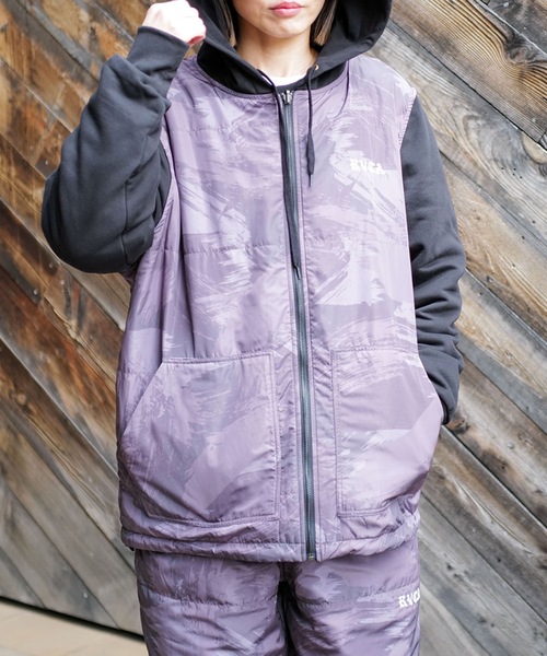 RVCA(ルーカ)の「RVCA メンズ RVCA×AZUL REVERSIBLE PARKA パーカー 【2025年秋冬モデル】(パーカー・メンズ・ブラック/ベージュ・FREE)」の7枚目の写真