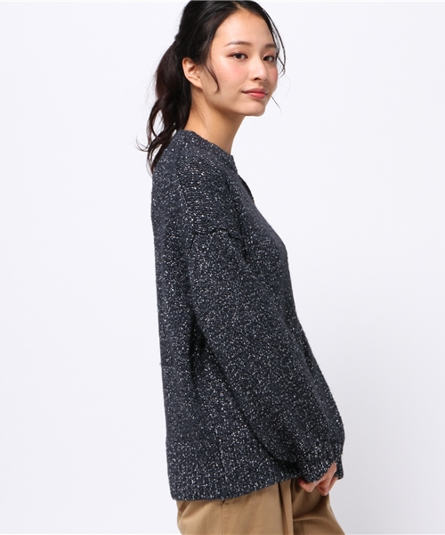 JOURNAL STANDARD（ジャーナルスタンダード）の「ラメMIXテンジク クルーネックプルオーバー#（ニット/セーター・レディース・ブラック/ホワイト・FREE）」の3枚目の写真