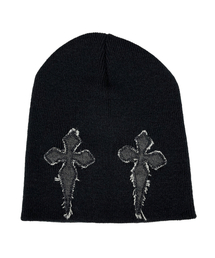 SK8ER ROCK（スケーターロック）の「Gothic Cross Beanie ((black*denim))（ニットキャップ/ビーニー）」
