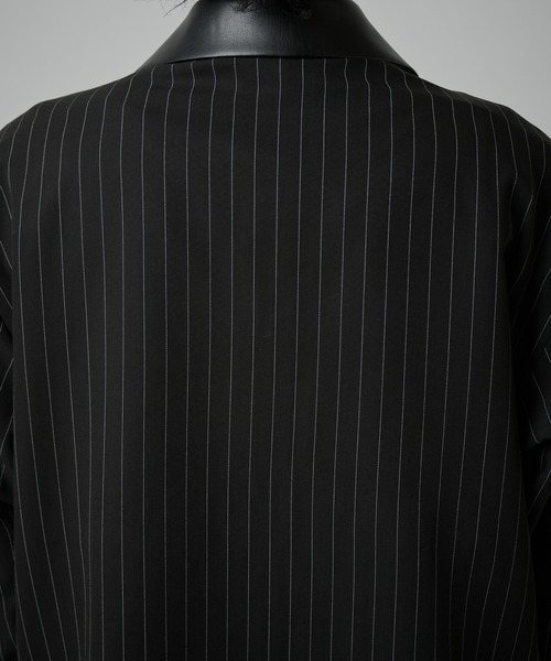 Lui's（ルイス）の「ピンストライプジップシャツブルゾン（ブルゾン・メンズ・ブラック/ブラウン・S/M）」の3枚目の写真