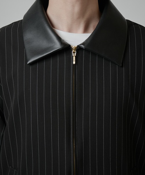 Lui's（ルイス）の「ピンストライプジップシャツブルゾン（ブルゾン・メンズ・ブラック/ブラウン・S/M）」の4枚目の写真