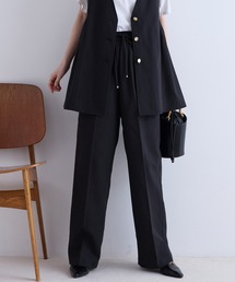 Aunely（オーネリー）の「【Aunely】すぐサラ シアー ライトエア 涼しげ タックワイド スラックス  マシンウォッシャブル <YOSOOIシリーズ>（スラックス）」