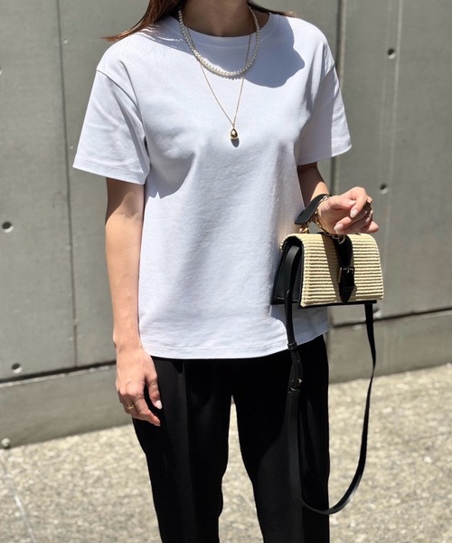 Emma Taylor（エマテイラー）の「【素材にこだわった】シルクタッチスムースＴシャツ（Tシャツ/カットソー・レディース・ホワイト/スミクロ/ブラック/ブラウン・FREE）」の22枚目の写真