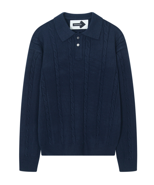 Twist Knit Navy — вязаная футболка‑твинст (navy)
