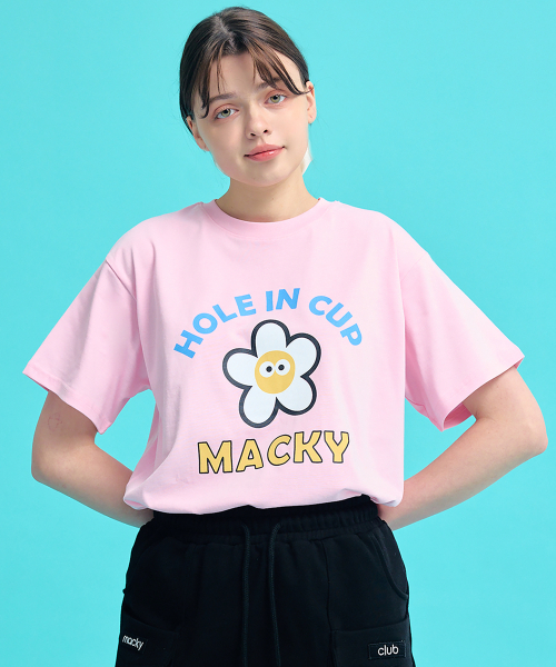 MACKY(マッキー)の「ホールインカップ スカイ 半袖Tシャツ ピンク(Tシャツ/カットソー・レディース・その他・FREE)」の1枚目の写真