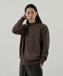 ライクセミハーフタートルネックニット（ブラウン）