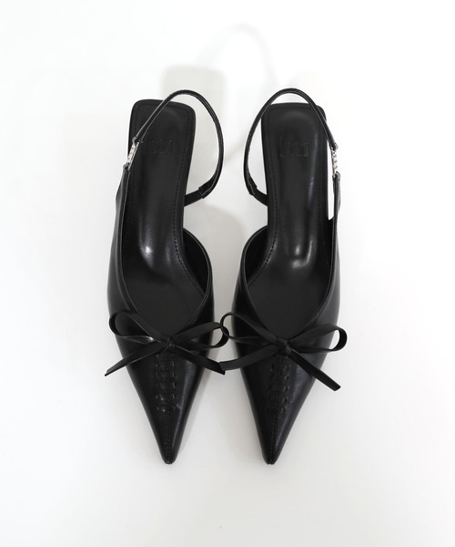 hiamu（ヒアム）の「【4色展開】コルセットリボンポイント サイドロゴスリングバック/2026 SS NEW COLLECTION（パンプス・レディース・ベージュ/ブラウン/ブラック/シルバー・22.5cm/23.0cm/23.5cm/24.0cm/24.5cm/25.0cm）」の9枚目の写真