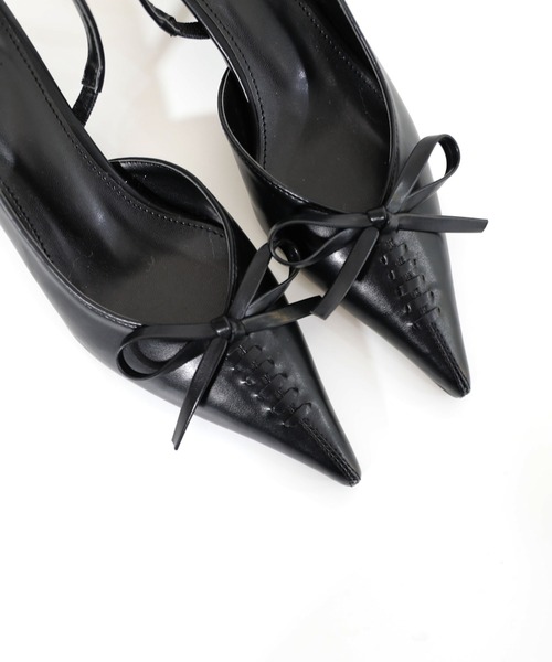 hiamu（ヒアム）の「【4色展開】コルセットリボンポイント サイドロゴスリングバック/2026 SS NEW COLLECTION（パンプス・レディース・ベージュ/ブラウン/ブラック/シルバー・22.5cm/23.0cm/23.5cm/24.0cm/24.5cm/25.0cm）」の11枚目の写真