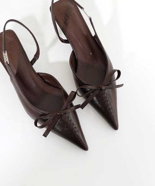 hiamu（ヒアム）の「【4色展開】コルセットリボンポイント サイドロゴスリングバック/2026 SS NEW COLLECTION（パンプス・レディース・ベージュ/ブラウン/ブラック/シルバー・22.5cm/23.0cm/23.5cm/24.0cm/24.5cm/25.0cm）」の17枚目の写真