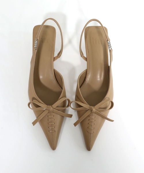hiamu（ヒアム）の「【4色展開】コルセットリボンポイント サイドロゴスリングバック/2026 SS NEW COLLECTION（パンプス・レディース・ベージュ/ブラウン/ブラック/シルバー・22.5cm/23.0cm/23.5cm/24.0cm/24.5cm/25.0cm）」の22枚目の写真