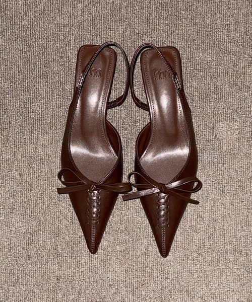 hiamu（ヒアム）の「【4色展開】コルセットリボンポイント サイドロゴスリングバック/2026 SS NEW COLLECTION（パンプス・レディース・ベージュ/ブラウン/ブラック/シルバー・22.5cm/23.0cm/23.5cm/24.0cm/24.5cm/25.0cm）」の19枚目の写真