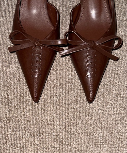 hiamu（ヒアム）の「【4色展開】コルセットリボンポイント サイドロゴスリングバック/2026 SS NEW COLLECTION（パンプス・レディース・ベージュ/ブラウン/ブラック/シルバー・22.5cm/23.0cm/23.5cm/24.0cm/24.5cm/25.0cm）」の20枚目の写真