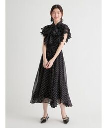 【洗える】ハートドットプリントワンピース