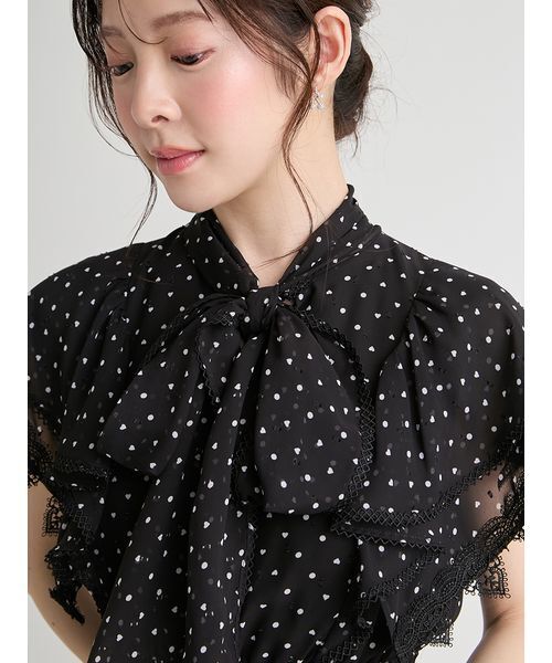 CELFORD（セルフォード）の「【洗える】ハートドットプリントワンピース（ワンピース・レディース・アイボリー/ブラック/レッド・36/38）」の9枚目の写真