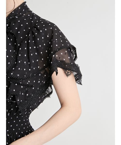 CELFORD（セルフォード）の「【洗える】ハートドットプリントワンピース（ワンピース・レディース・アイボリー/ブラック/レッド・36/38）」の10枚目の写真