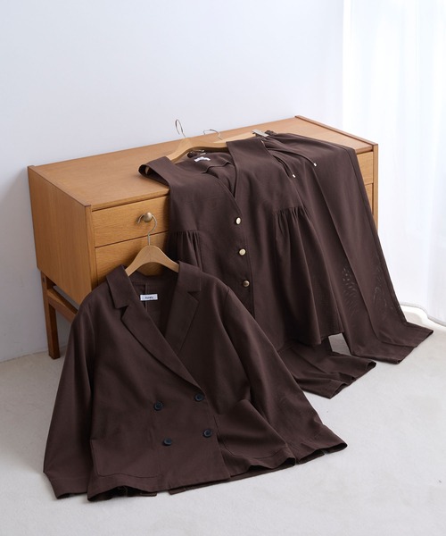 Aunely（オーネリー）の「【Aunely】すぐサラ シアー ライトエア 涼しげ 上品シルエット ジレ / マシンウォッシャブル ＜YOSOOIシリーズ＞（ベスト・レディース・グレー/ブラウン/ブラック/ベージュ・L/M）」の10枚目の写真