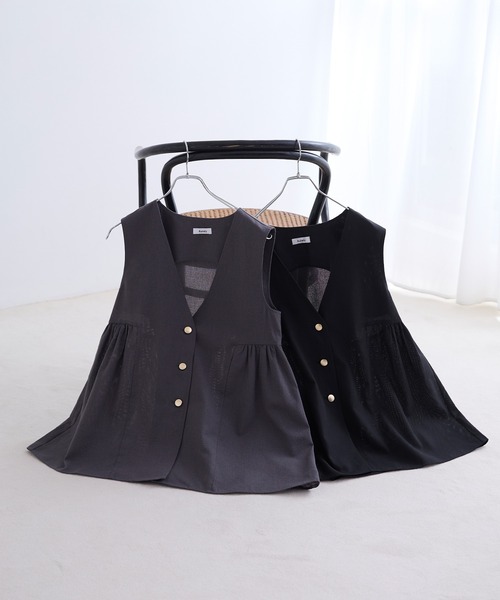 Aunely（オーネリー）の「【Aunely】すぐサラ シアー ライトエア 涼しげ 上品シルエット ジレ / マシンウォッシャブル ＜YOSOOIシリーズ＞（ベスト・レディース・グレー/ブラウン/ブラック/ベージュ・L/M）」の8枚目の写真
