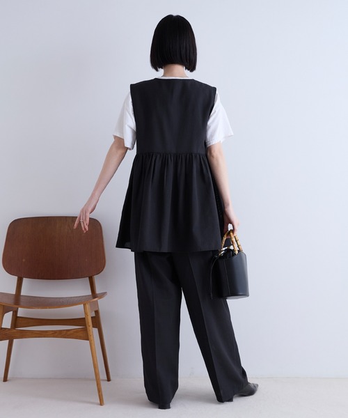 Aunely（オーネリー）の「【Aunely】すぐサラ シアー ライトエア 涼しげ 上品シルエット ジレ / マシンウォッシャブル ＜YOSOOIシリーズ＞（ベスト・レディース・グレー/ブラウン/ブラック/ベージュ・L/M）」の19枚目の写真