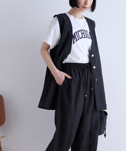 Aunely（オーネリー）の「【Aunely】すぐサラ シアー ライトエア 涼しげ 上品シルエット ジレ / マシンウォッシャブル ＜YOSOOIシリーズ＞（ベスト・レディース・グレー/ブラウン/ブラック/ベージュ・L/M）」の21枚目の写真