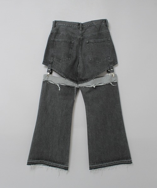 RNA(アールエヌエー)の「R4434 ガーターベルトフレアパンツ(デニムパンツ・レディース・ブルー/ブラック・MEDIUM)」の13枚目の写真