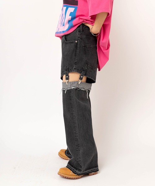 RNA(アールエヌエー)の「R4434 ガーターベルトフレアパンツ(デニムパンツ・レディース・ブルー/ブラック・MEDIUM)」の10枚目の写真