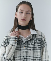 CULLNI | Sheer Tile Check Chin Tab Shirt(シャツ/ブラウス)
