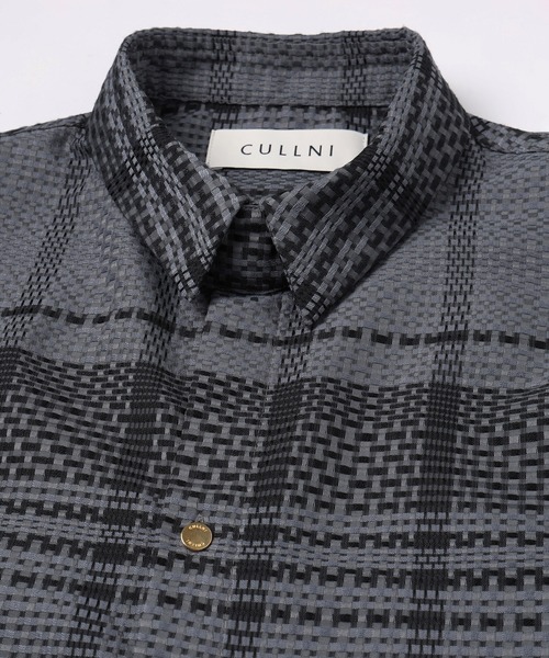 CULLNI(クルニ)の「Sheer Tile Check Chin Tab Shirt(シャツ/ブラウス・メンズ・ネイビー/ブラック/グレー/オフホワイト・1/0/2)」の17枚目の写真