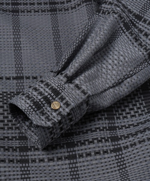 CULLNI(クルニ)の「Sheer Tile Check Chin Tab Shirt(シャツ/ブラウス・メンズ・ネイビー/ブラック/グレー/オフホワイト・1/0/2)」の19枚目の写真